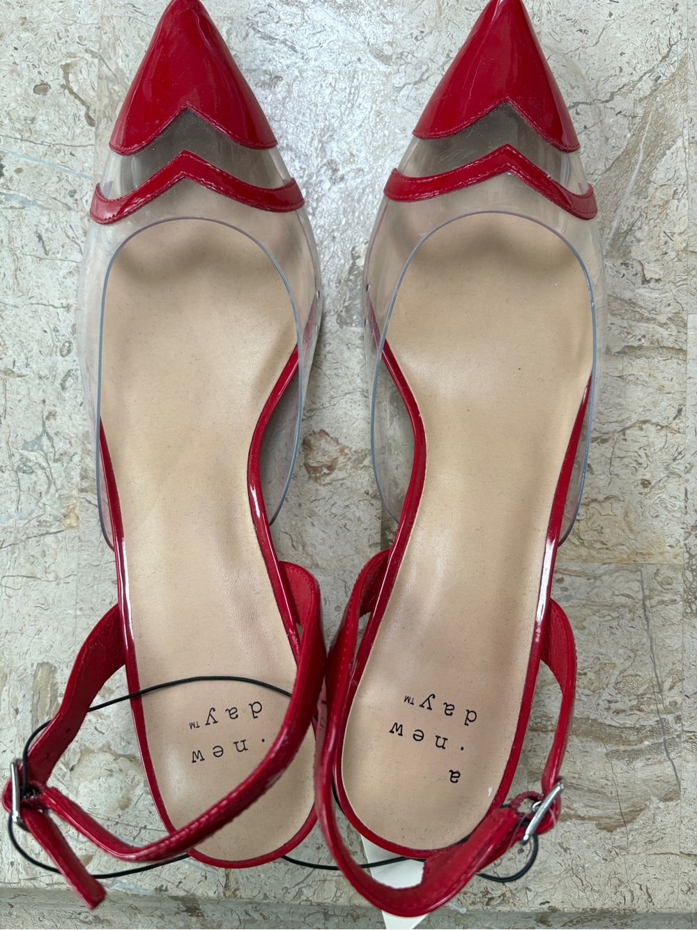 Eleanor Heart Slingback Sandal Pointed Toe Kitten Heel A New Day Size 11 New